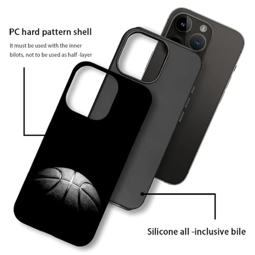 SmaMZ for iPhone 16 Pro Max Case, T2 Basketball Shockproof Rugged Cover Dual Layer Soft TPU Hard PC Bumper Case Design for iPhone 16 Pro Max - color: Basketball