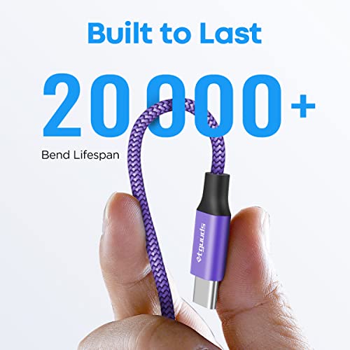 etguuds 4ft USB A to USB C Cable, 2Pack Fast Charging Cord Type C Charger - color: Purple, size: 4ft