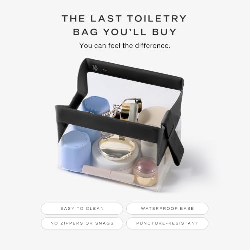 Cadence Parcel - Clear Travel Kit with Zipperless Magnetic Closure - Ink, Medium - Durable, Leak-Resistant and TSA Approved Toiletry Bag - Modular Organization - Recycled TPU (1 Qt) - color: Ink, size: Medium