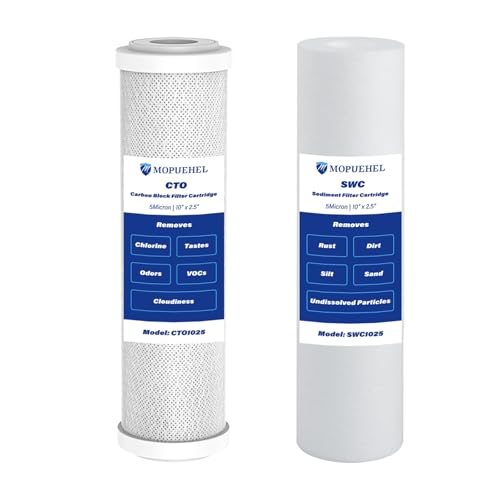 External RV Dual Water Filter System, 2-Stage Water Filtration System PP Filter & CTO Filter - size: PP+CTO