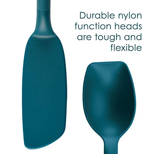 Rachael Ray Tools and Gadgets Lazy Crush & Chop, Flexi Turner, and Scraping Spoon Set / Cooking Utensils - 3 Piece, Teal Blue - color: Teal