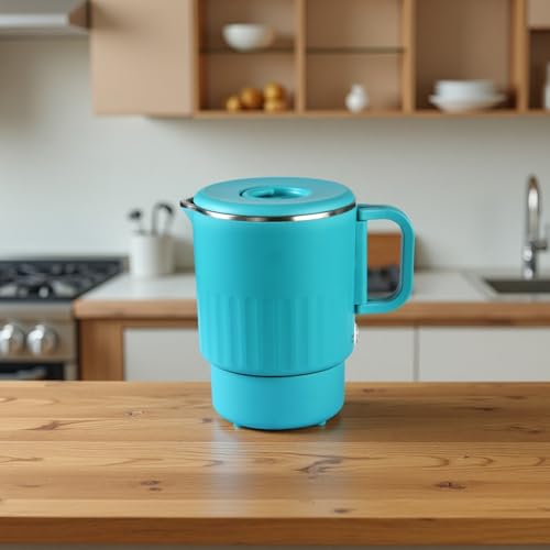 0.8L Small Foldable Electric Kettle Collapsible Travel Tea Pot | 304 Stainless Steel, Portable, Mini Hot Water Boiler, For Business Trip, Camping, Travel, Office
