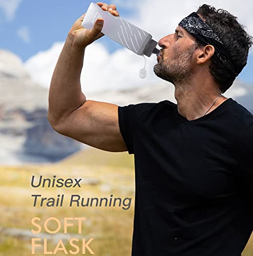 AONIJIE TPU Soft Flask Water Bottle Collapsible Running Flask for Hydration Pack, BPA Free, Wide Opening, for Outdoor Sports Hydration - color: D#250ml - 2 Pcs