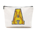 Softball Gifts Initial A Makeup Bag Softball Gifts for Team Cosmetic Bag | Letter A Monogrammed Zipper Pouch Softball Accessories for Girls Women Player Coaches Friend Graduation Birthday Gifts - color: Softball A, style: Softball