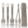 NACETURE Travel Silverware Set, 4-in-1 Portable Fork Spoon Knife Set | 4-in-1 utensil set converts into tongs for travel, camping and everyday use.