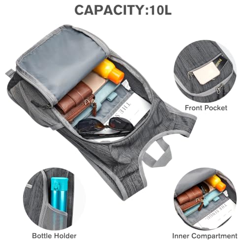 G4Free 10L/15L Hiking Backpack Lightweight Packable Hiking Daypack Small Travel Outdoor Foldable Shoulder Bag - color: Black, size: 10L