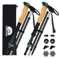 Carbon Fiber Trekking Poles, Lightweight Hiking Sticks with Cork Grip 2 Pcs - color: Green