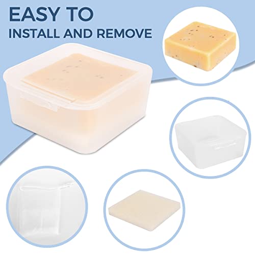 Square Travel Soap Container, Vonpri Soap Dish Shower Square Soap Holder Bar Soapbox Case Soap Saver for Bathroom Travel Gym Camping Outdoor (1Pc Clear)
