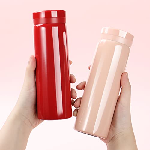 Mini Thermos Cute Water Bottle - 7 oz Tiny Insulated Vacuum 18/10 Stainless Steel Small Flask - Leak Proof & Spill Proof & Keeps Cold and Hot for Drink, Coffee, Tea - Pink - color: Pink, size: 6.8 Ounces