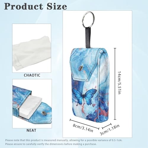 Tissue Bag,Blue Butterfly Portable Travel Tissue Pouch Canvas Tissues Purse Pocket for Wallet Coin Travel Bag - color: Blue Butterfly