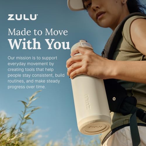 ZULU Powerfill Pro 24oz Stainless Steel Sip or Chug Water Bottle, Glacier Drift - color: Glacier Drift, style: 24oz
