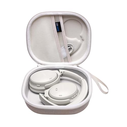 Hard Case for Bose QuietComfort, QC, QC 45 Headphone, Cream | Compatible with Bose QC Ultra, QC 35, QC 35 II, QC45 SE, QC SE Over Ear Noise Cancelling Headphones, Travel Storage Bag - color: Cream