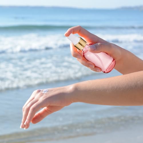 Roshtia 30 Pcs Glass Spray Bottle Clear Empty Bottles Small Refillable Reusable Perfume Bottle with Fine Mist Sprayer Pump for Face Body Travel(2 oz,Clear with Gold Lid) - color: Clear with Gold Lid, size: 2 oz
