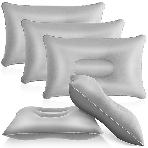 Maitys 5 Pcs Inflatable Camping Pillow,16.93 X 10.63 Inches,Gray - color: Gray, size: 16.93 x 10.63 Inches