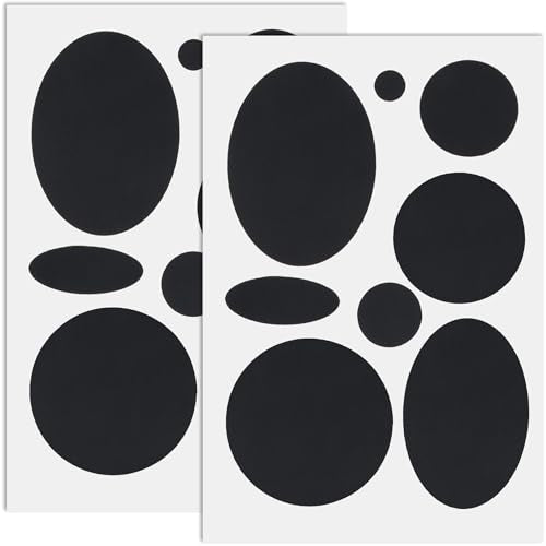 Pndeyo 16pcs Puffer Down Jacket Repair Patch Kit, 8 Sizes, Black | Nylon Fabric, Self Adhesive, Waterproof, Stick on, Round, for Coat Clothing Tent Sleeping Bags Ski Pants Holes Fixing - color: Black