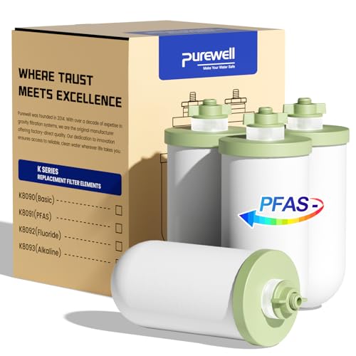Purewell Upgraded 4-Stage Ceramic Gravity Water Filter with PFAS Reduction