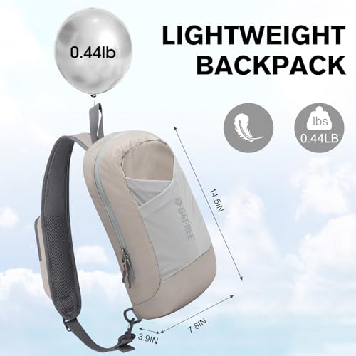G4Free Sling Bag RFID Blocking Lightweight Crossbody Backpack Chest Shoulder Bag for Travel Sports Running - color: Grey