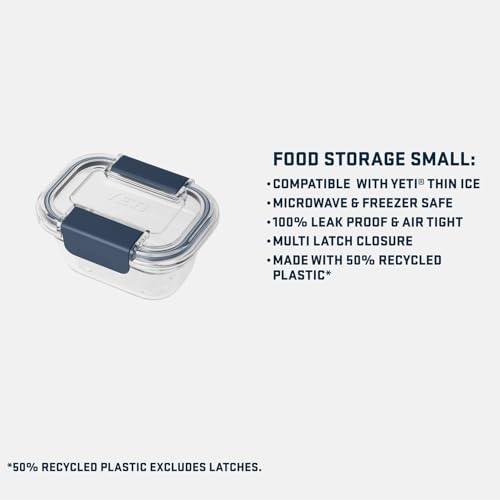 YETI Plastic Food Storage Container, BPA Free, Locking & Airtight Lid, Microwave, Freezer, and Dishwasher Safe, Leak-Proof, Cooler and Thin Ice Compatible - color: Navy - Small