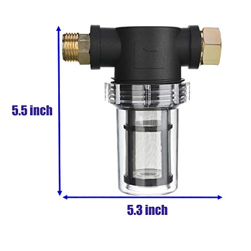 M MINGLE Garden Hose Filter for Pressure Washer Inlet Water | Inline Filter for Sediment, 40 & 100 Mesh Screens, Fits Garden Hoses, Pressure Pumps, Sprinklers & RV Outdoor Water Systems - size: 1 pcs