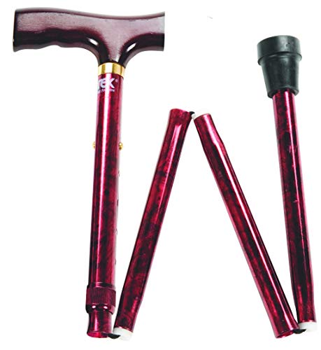 Carex Health Brands Designer Folding Cane, Red