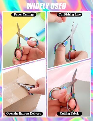 4Pcs Folding Scissors for Travel, Small Folding Badge Scissors for Nurses