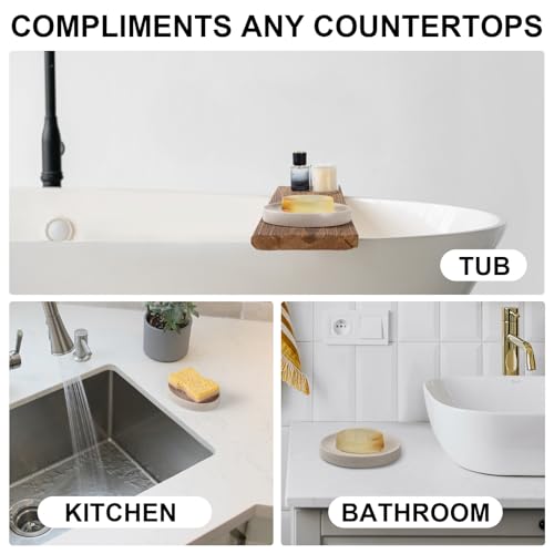 Soap Dish Bathroom Resin Soap Holder Soap Tray for Shower Sponge Holder for Kitchen Sink(Beige) - color: Beige, size: 1 Pack