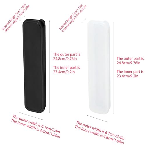 2Pcs Simple Utensil Holder with Lid, Portable Flatware Box Travel Tableware Storage Case, Simple Tableware Storage Box Case for Cutlery Kit (White、Black) - color: White、black