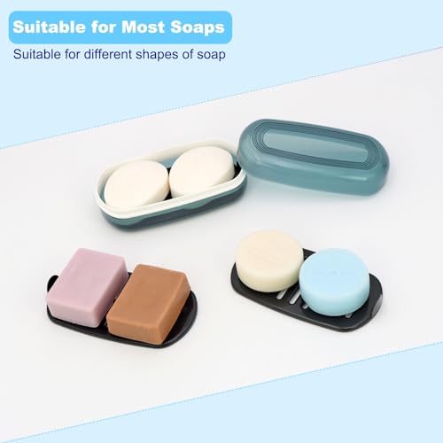 HAYSNA Solid Shampoo Bar Holder, Large Bar Soap Holder, Travel Soap Container, Soap Box with Draining Layer, Soap Case for Bathroom, Traveling, Gym, Camping (Blue Style-1-Large) - color: Blue Style-1-large