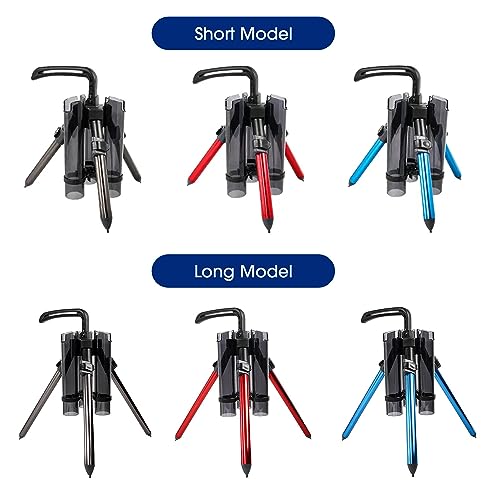 3-Tude Portable Fishing Rod Holder - Stand Holds Up to 3 Rods, Outdoor Fishing Gear Equipment Organizer - color: Long-Grey