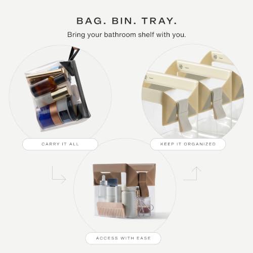 Cadence Parcel - Clear Travel Kit with Zipperless Magnetic Closure - Pebble, Large - Durable, Leak-Resistant and TSA Approved Toiletry Bag - Modular Organization - Recycled TPU (2 Qt) - color: Pebble, size: Large