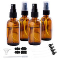 2oz Amber Glass Spray Bottles for Essential Oils, Hair, Skincare, Cleaning & Travel,4-Pack Small Empty Spray Bottle - style: 4 Set