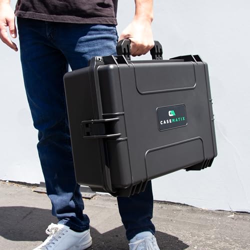 CASEMATIX 23" Waterproof Hard Case with Customizable Foam for Electronics, Tools and Accessories - Hard Shell Plastic Case with Pre-Diced Travel Case Foam Interior - size: 23"