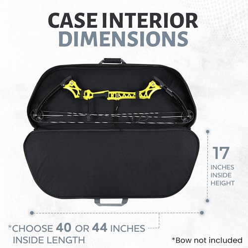 LEGEND Apollo Soft Bow Case - Compound Bow Case with Multiple Storage & Foam Padding, Lightweight Bow and Arrow Case for Archery Accessories, Bow Bag with Arrow Tube Pocket - 40" & 44" - color: Black / Grey, size: 40in Inside Length