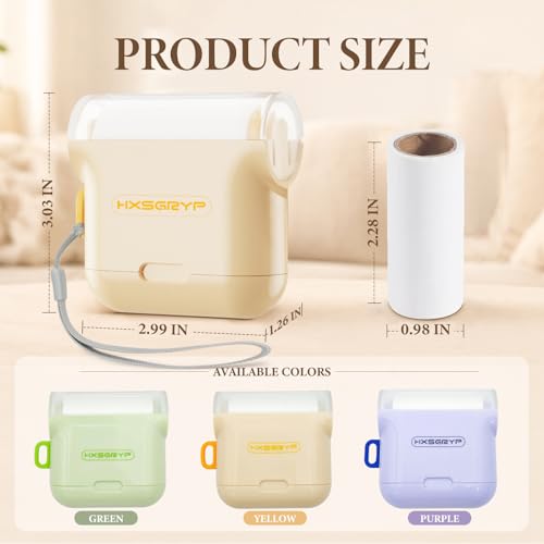 150 Sheets Mini Lint Roller Set Portable Travel Essentials Pet Hair Rollers for Clothes Refillable Pocket Size Sticky Lint Remover with Cover & Built-in Storage Compartment (Green) - color: Green