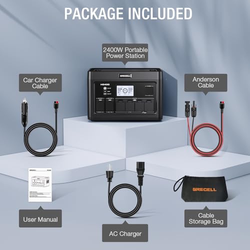 Portable Power Station 2400W, 1843.2Wh LiFePO4 UPS Home Battery Backup - color: Silver