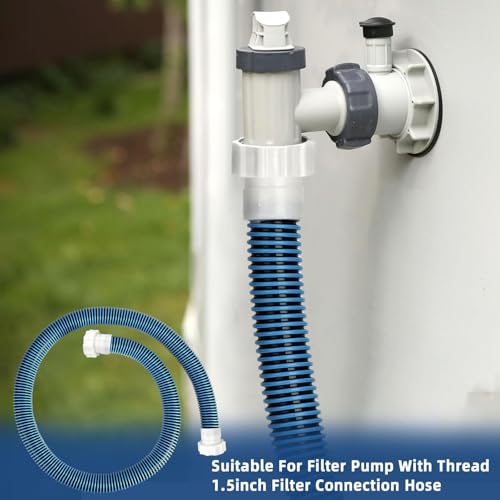 15ft 1 1/2" Pool Hose for Above Ground Pools 15ft Long Pool Pump Replacement Filter Hoses 1.5" EVA Swimming Pool Filter Hose for Filters Pumps, Saltwater Systems and Sand Filters (Blue) - color: Blue