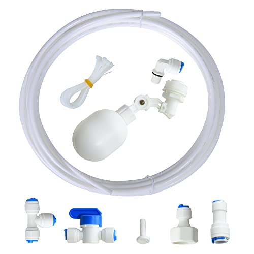 1/4 inch Tube Float Valve Kit for RO Water Reverse Osmosis System, White - color: White