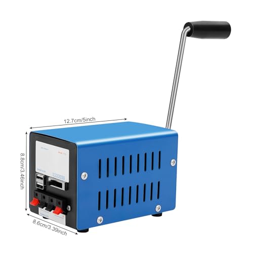 Crank Generator, 20W All-Metal Hand Crank Generator, 28V Output Portable Hand Charger with Multi-Device Charging for Camping, Hiking, Emergency Preparedness