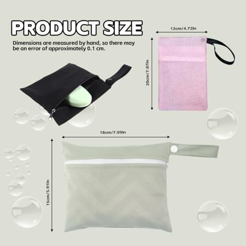 2 Pcs Travel Soap Bag, Travel Soap Case Leakproof & Waterproof, Quick Dry Bar Soap Pouch Travel Soap Container with 2 Pcs Foaming Nets, Portable Soap Bags for Shower Travel Camping - Black & Grey
