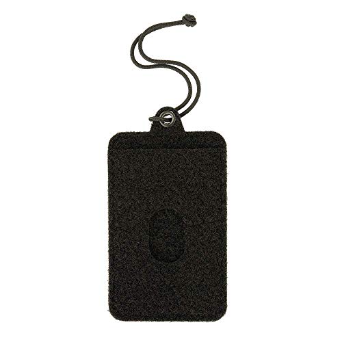 M-Tac Tactical Hanging ID Card and Patch Holder with Hook and Loop Surface and Draw Cord (Black) - color: Black, size: hook and loop surface