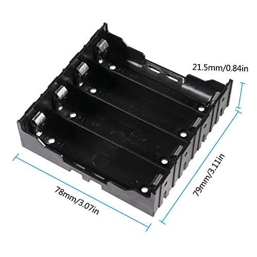 6pcs 18650 Battery Case Holder 4 Slots X 3.7V 18650 Battery Storage Box, in Parallel Black Plastic Batteries Clip Box with Pin for DIY Parallel or Series Circuit PCB Projects - color: 6pcs 18650 Battery Case Holder 4 Slots