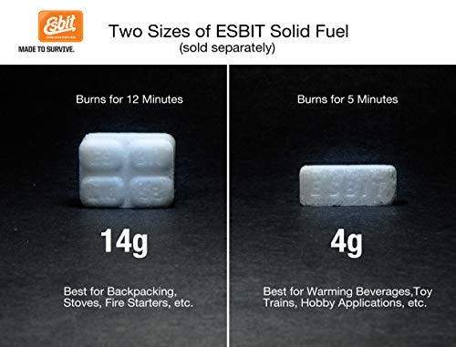 Esbit 4g Solid Fuel Tablets for Backpacking & Camping Stoves & Grills, 1300-Degree Smokeless Emergency Fire Starter Squares, 60 Pack - style: 60 Pieces Each 4g