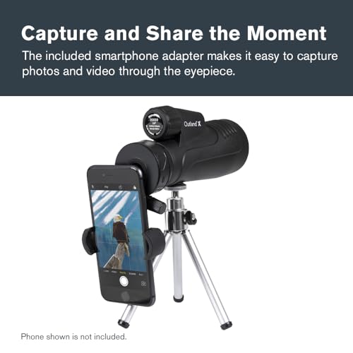 Celestron – Outland X 20x50 Monocular – Includes Smartphone Adapter and Tripod – Large 50mm Objective Lens – Multi-Coated Optics – BaK-4 Prism –Waterproof & Fogproof – Belt Case Included - size: 20x50 Monocular