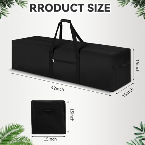 1 Pcs 42 x 15 x 15, 154 L Versatile Large Duffle Bag, Black | Large Camping Tent Storage Bag, Heavy Duty Waterproof Oxford Duffel for Travel, Moving, Sports Equipment, Household Storage - color: Black, size: 42 x 15 x 15 Inch, 154 L
