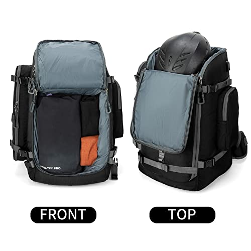 65L Ski Boot Bag,Large Duffle Travel Bag,1680D Nylon Waterproof Padded Ski Boot Bag Backpack For Women Men Kids - color: Black