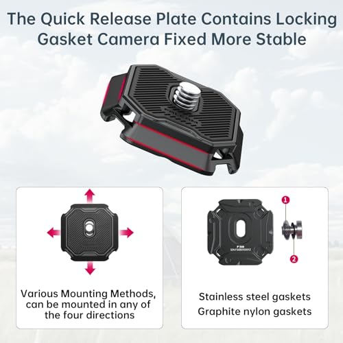FALCAM F38 Backpack Camera Clip V2 with Plate | Arca-Swiss Quick Release, 30kg/66lb Heavy Load, Dyneema Safety Strap, Belt & Strap Mount for DSLR Action Mirrorless – Black - size: Clip with Plate