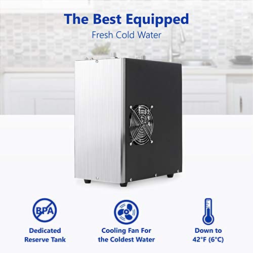 Express Water PC2000 Universal Chiller for Reverse Osmosis Water Filters | Built-in Cooling Fan, Dedicated 1/3 Gallon Cold Water Tank, Adjustable Temperature Knob, 1/4" Quick Connect Fittings Included - color: Chrome, style: Accessories
