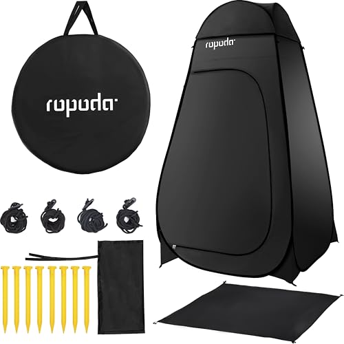 ropoda Pop Up Changing Tent 83" x 48" x 48", 6.9FT Upgrade Shower Tent, Portable Changing Room, Shower Tents for Camping, Privacy Tents,Includes 1 Removable Bottom,8 Stakes,1 Rain Cover(Black) - color: Black