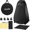 ropoda Pop Up Changing Tent 83" x 48" x 48", 6.9FT Upgrade Shower Tent, Portable Changing Room, Shower Tents for Camping, Privacy Tents,Includes 1 Removable Bottom,8 Stakes,1 Rain Cover(Black) - color: Black