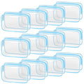 TISRATOK 12 PCS Clear Makeup Bags with Zipper, TSA Approved Toiletry Pouch - color: Blue, size: medium